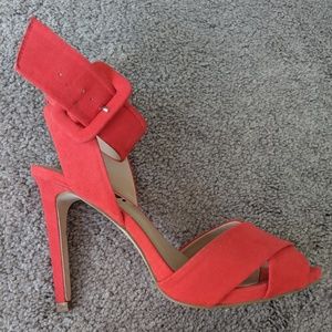 Zara Red/Coral Wrap Sandal (Size 7)